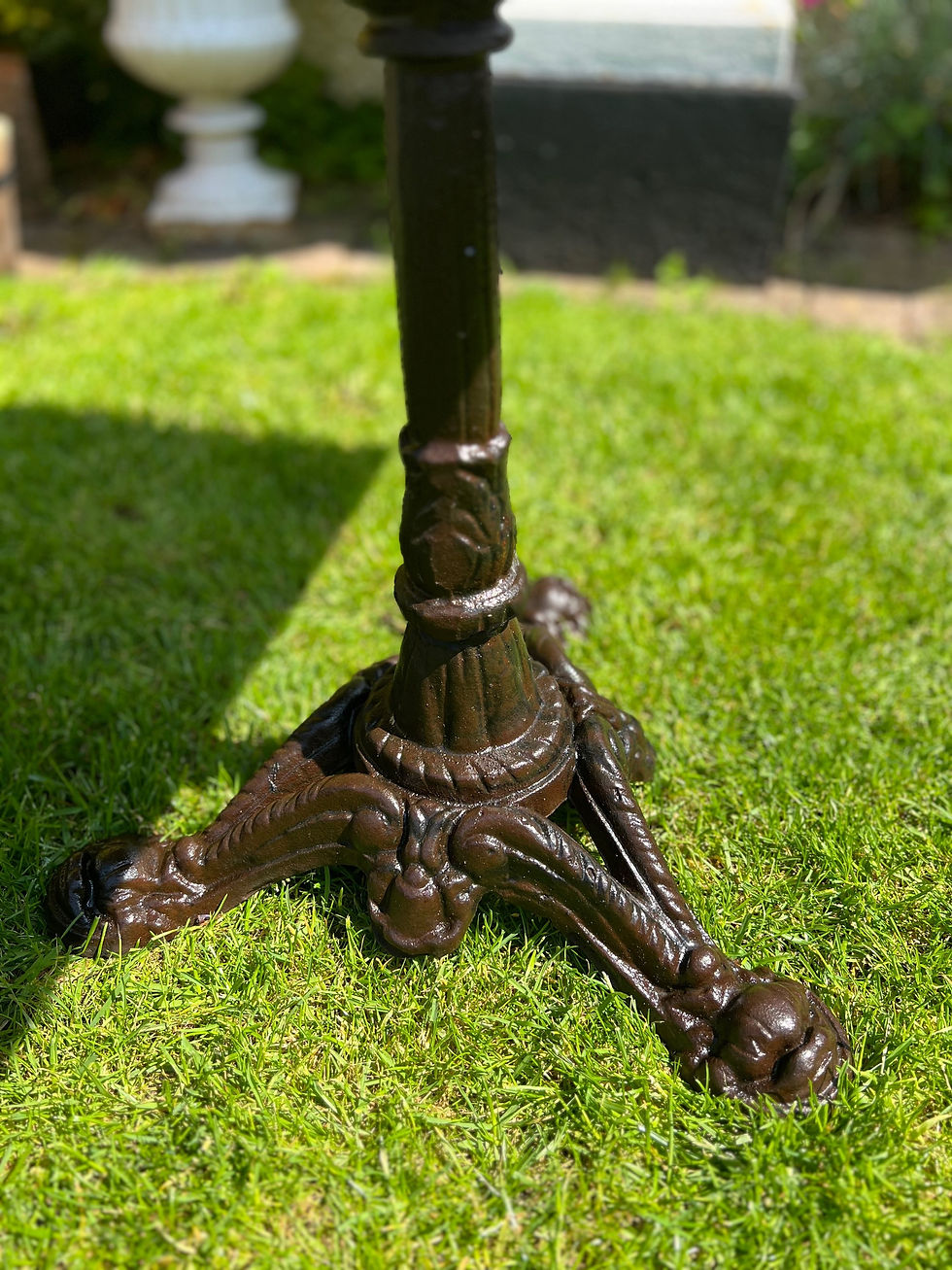 Thumbnail: Granite and Cast Iron Pedestal Side Patio Table