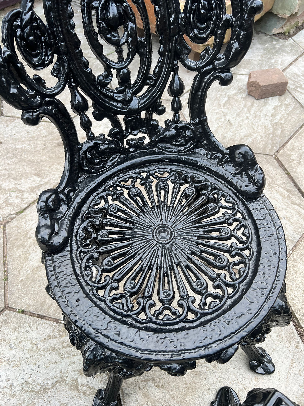 Thumbnail: Cast Iron Rams Head and Britannia Chair Patio Set