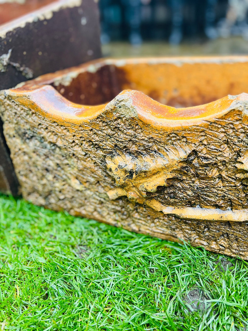 Thumbnail: Salt Glazed piglet feeder Garden Trough Planter