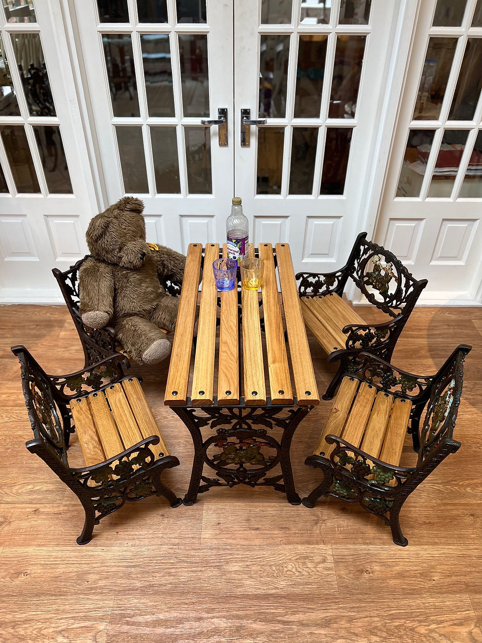 Thumbnail: Children’s Cast Iron Patio Set Teddy Bears Picnic