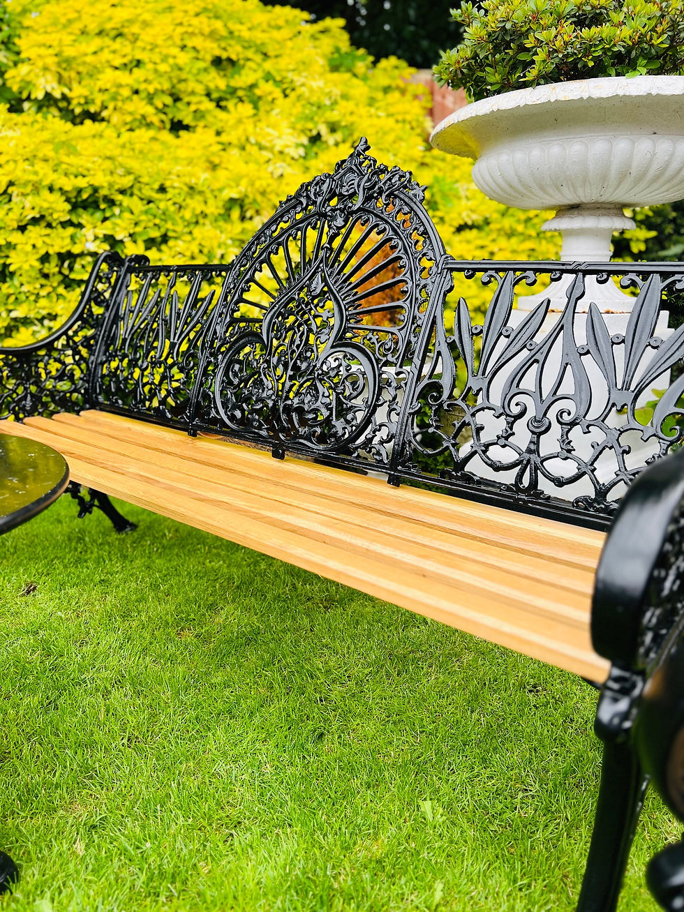 Thumbnail: Coalbrookdale Style Garden Bench and Chair Set