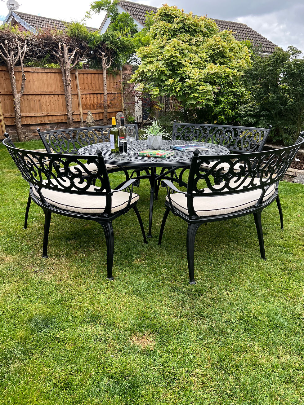 Thumbnail: Large Patio Set Four Benches and Table