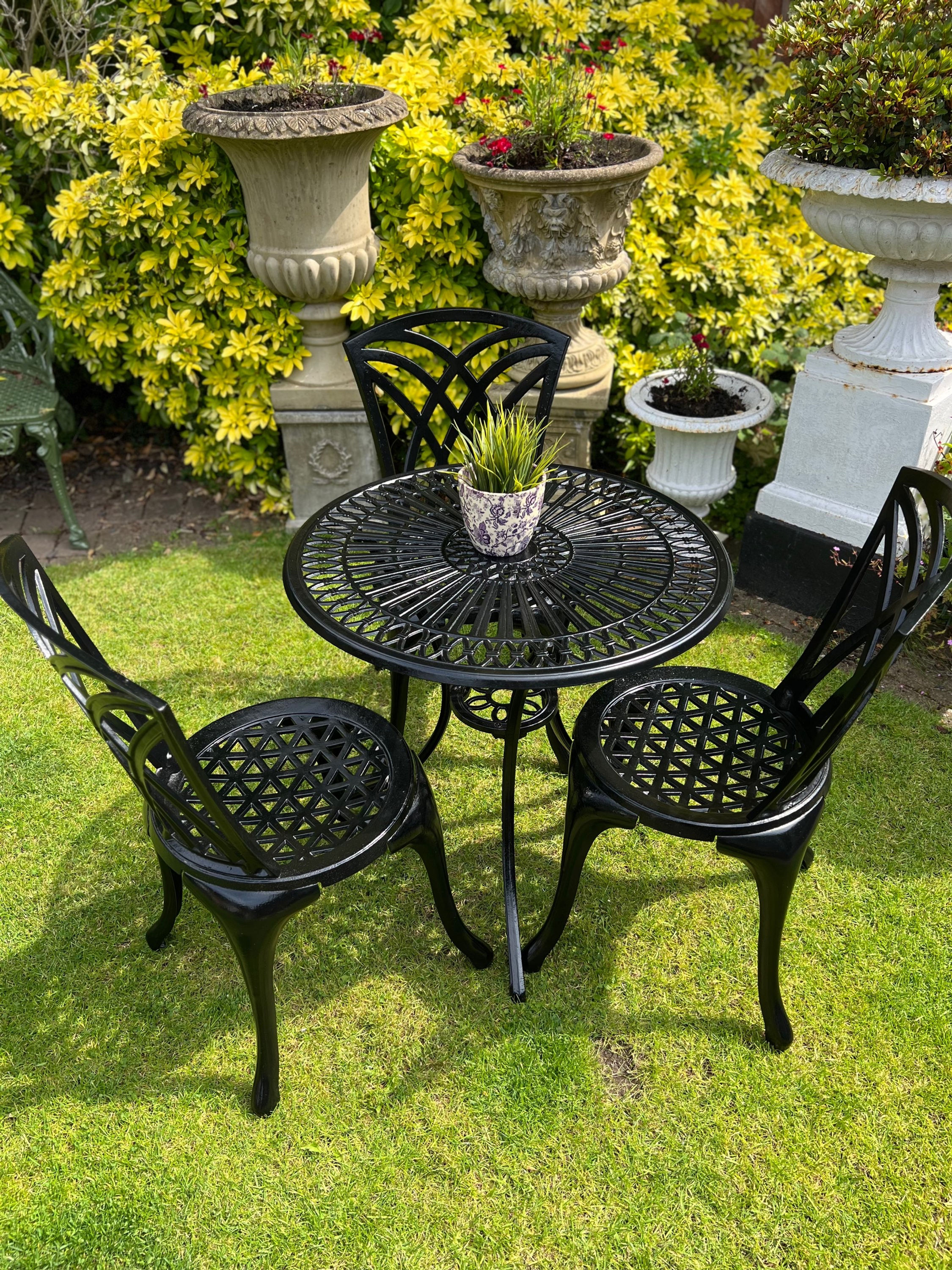 Black Aluminium Patio Set Garden Furniture