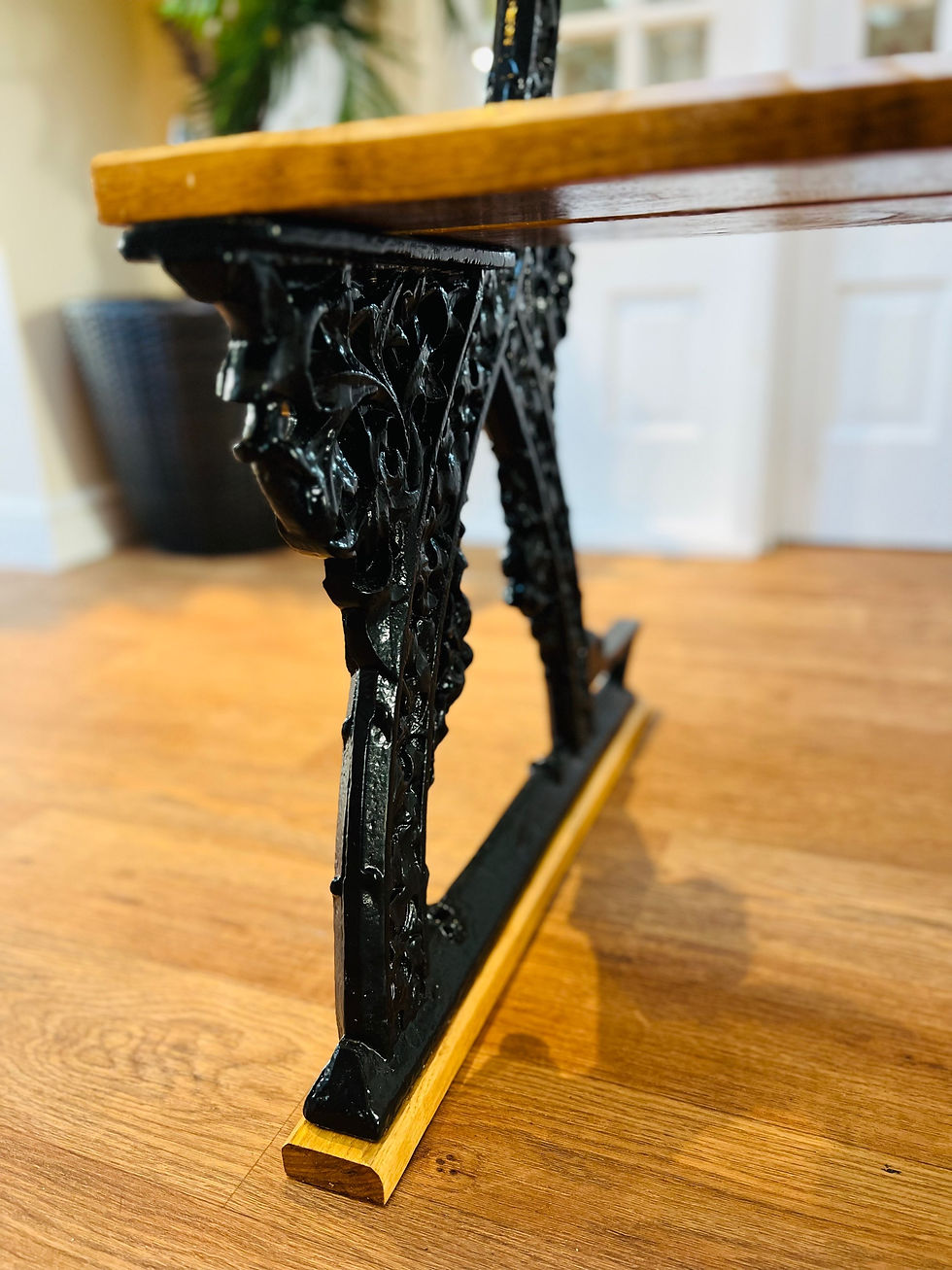 Thumbnail: AWN Pugin Gothic Revival Bench Elm Wood