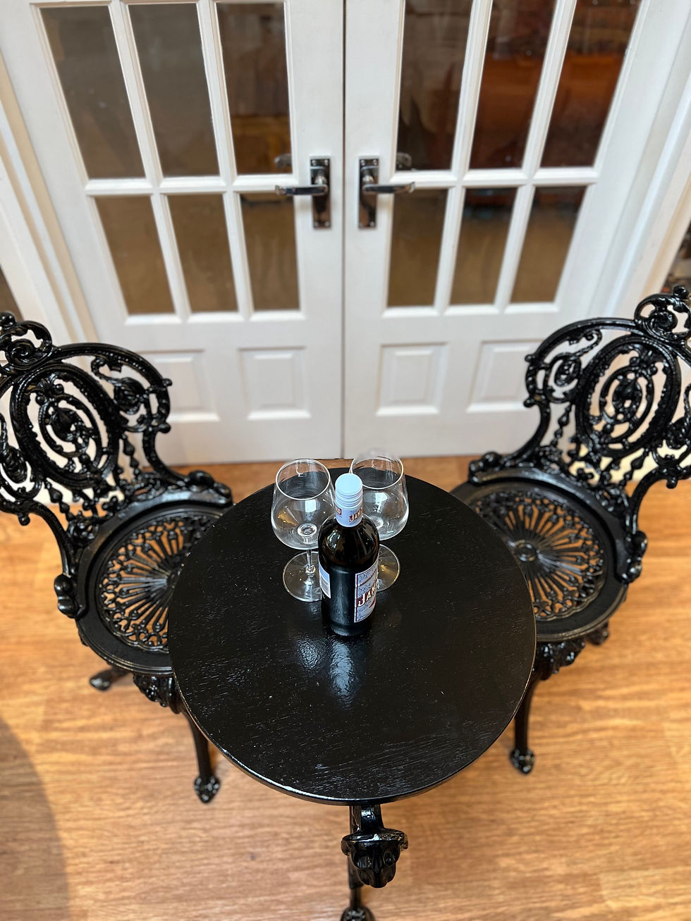 Thumbnail: Crown Cast Iron Chairs and Lions Head Table