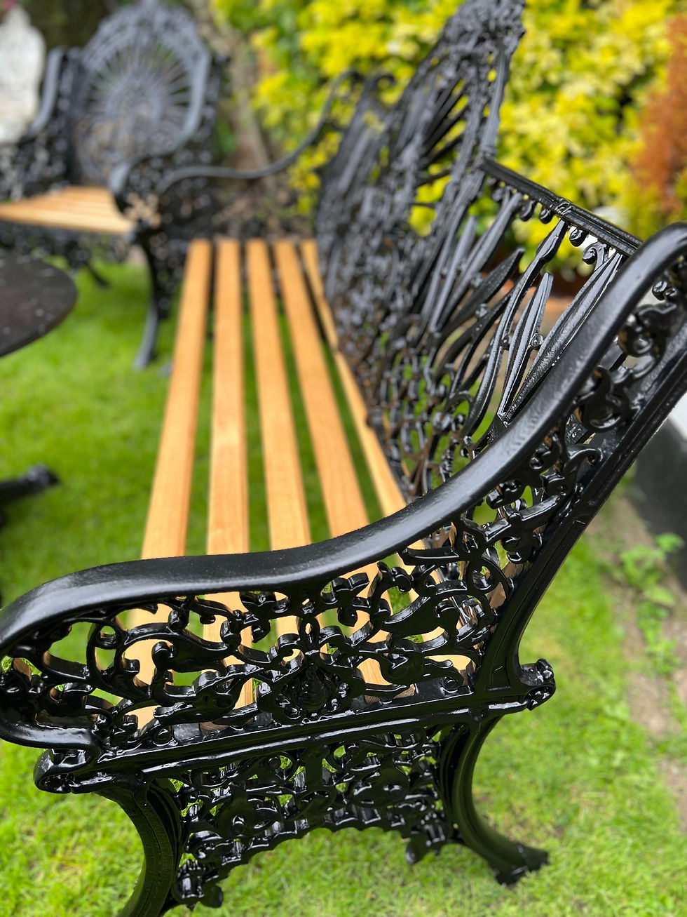 Thumbnail: Coalbrookdale Style Garden Bench and Chair Set