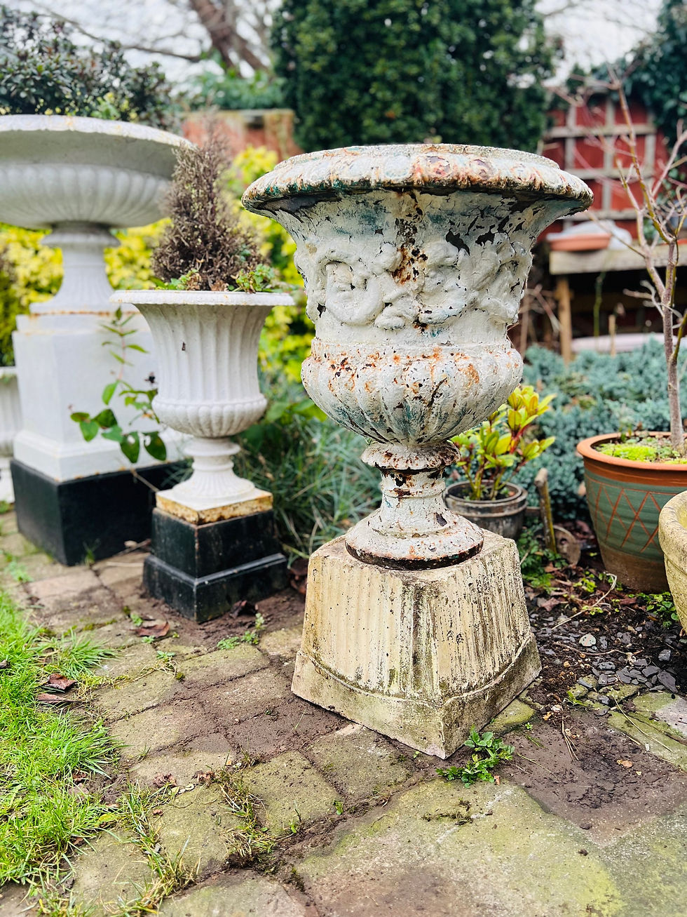 Thumbnail: Large Victorian Cast Iron Garden Urn Planter