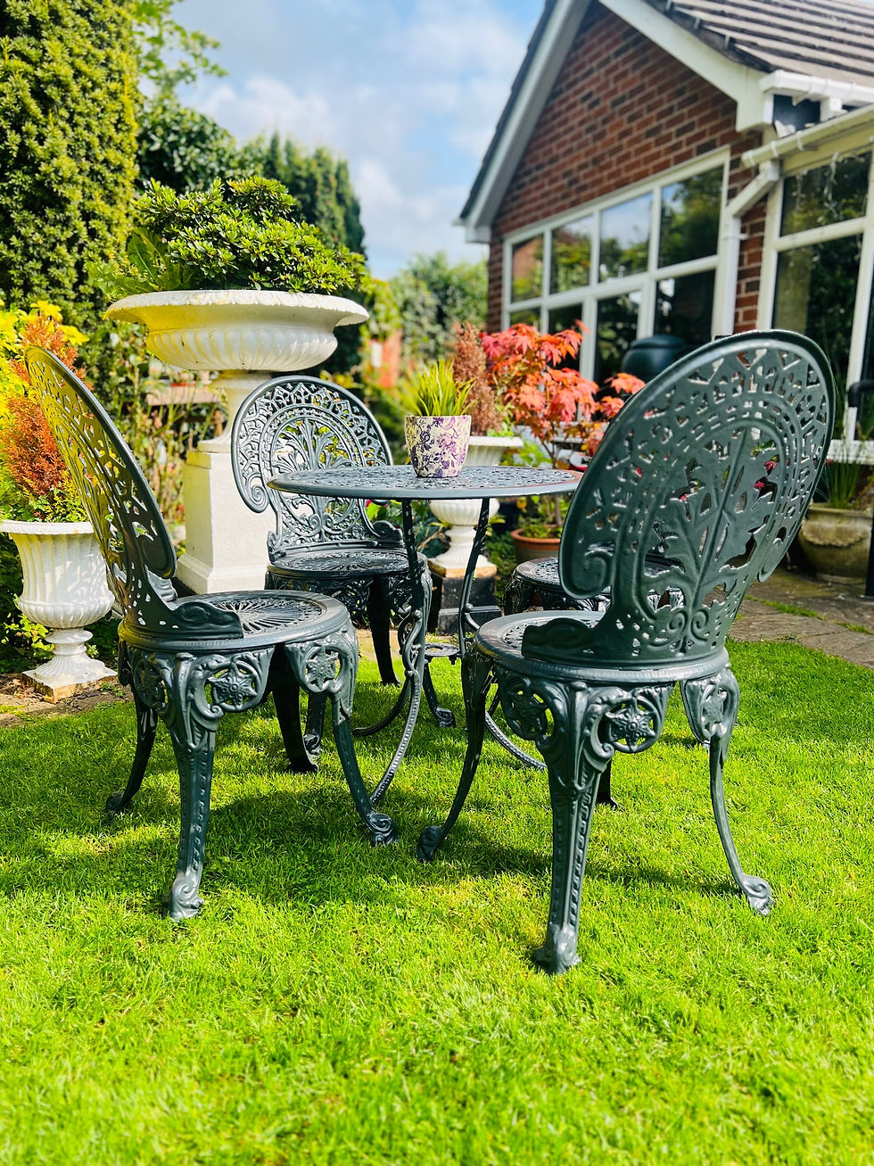 Thumbnail: Coalbrookdale Style Heavy Cast Iron Patio Set in Grey
