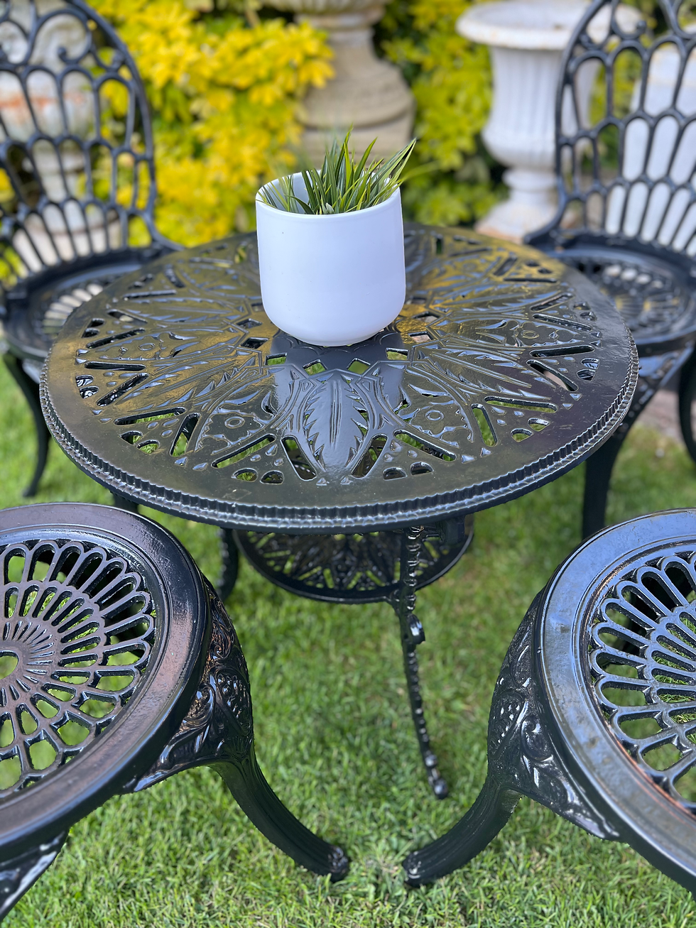 Thumbnail: Heavy Black Cast Iron Patio Set