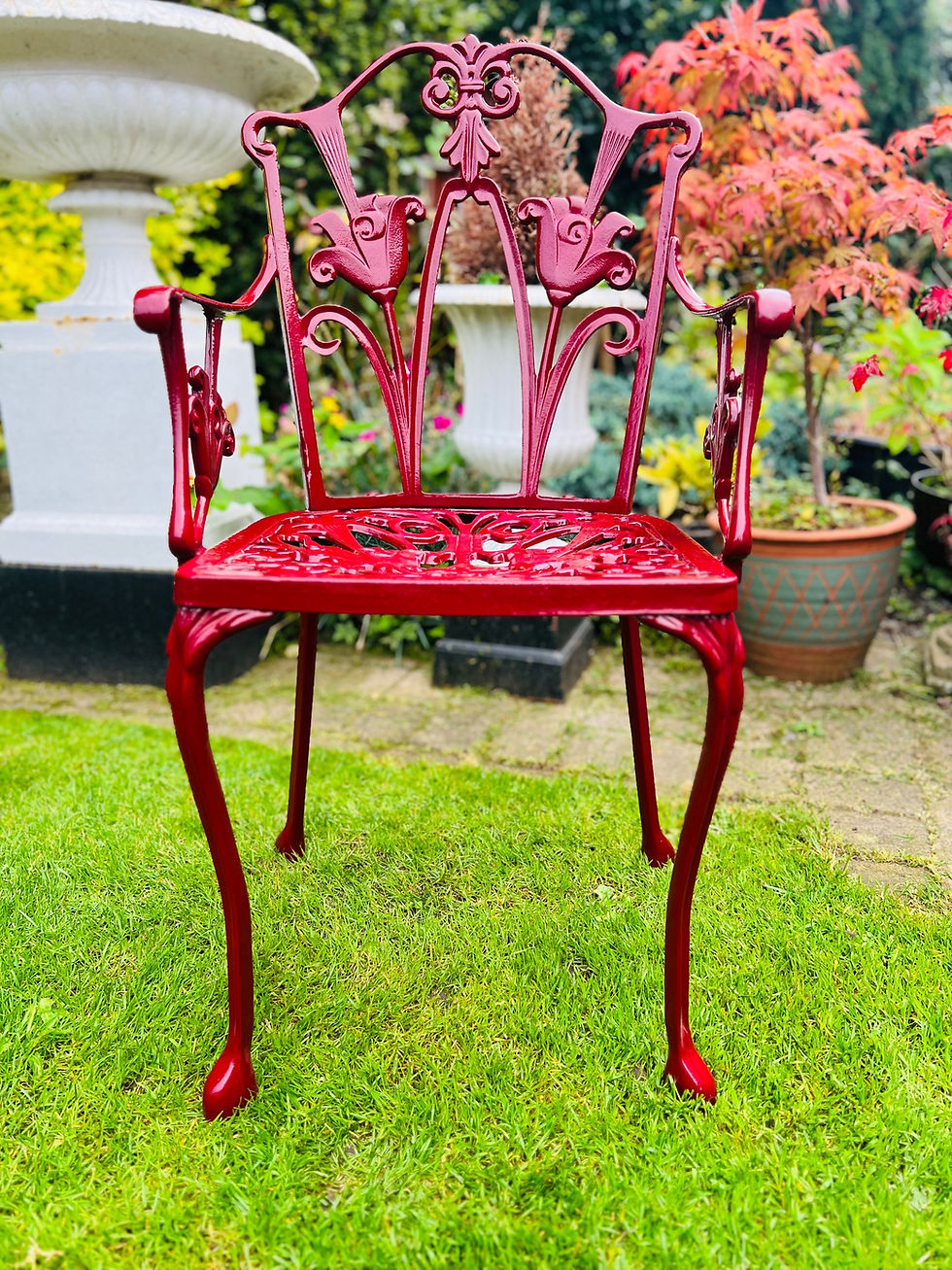 Thumbnail: Ornate Patio Set Garden Furniture finished in a Wine Maroon Colour