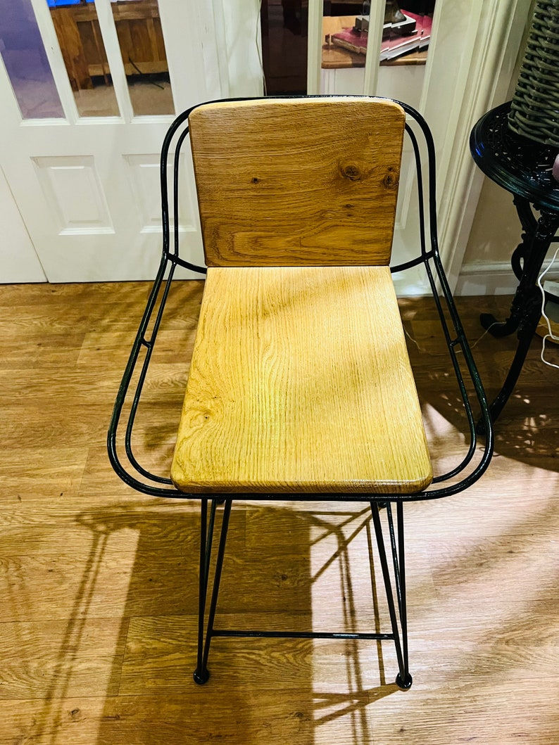 Thumbnail: Bar Kitchen Counter Stools Heavy Sturdy Oak Wood