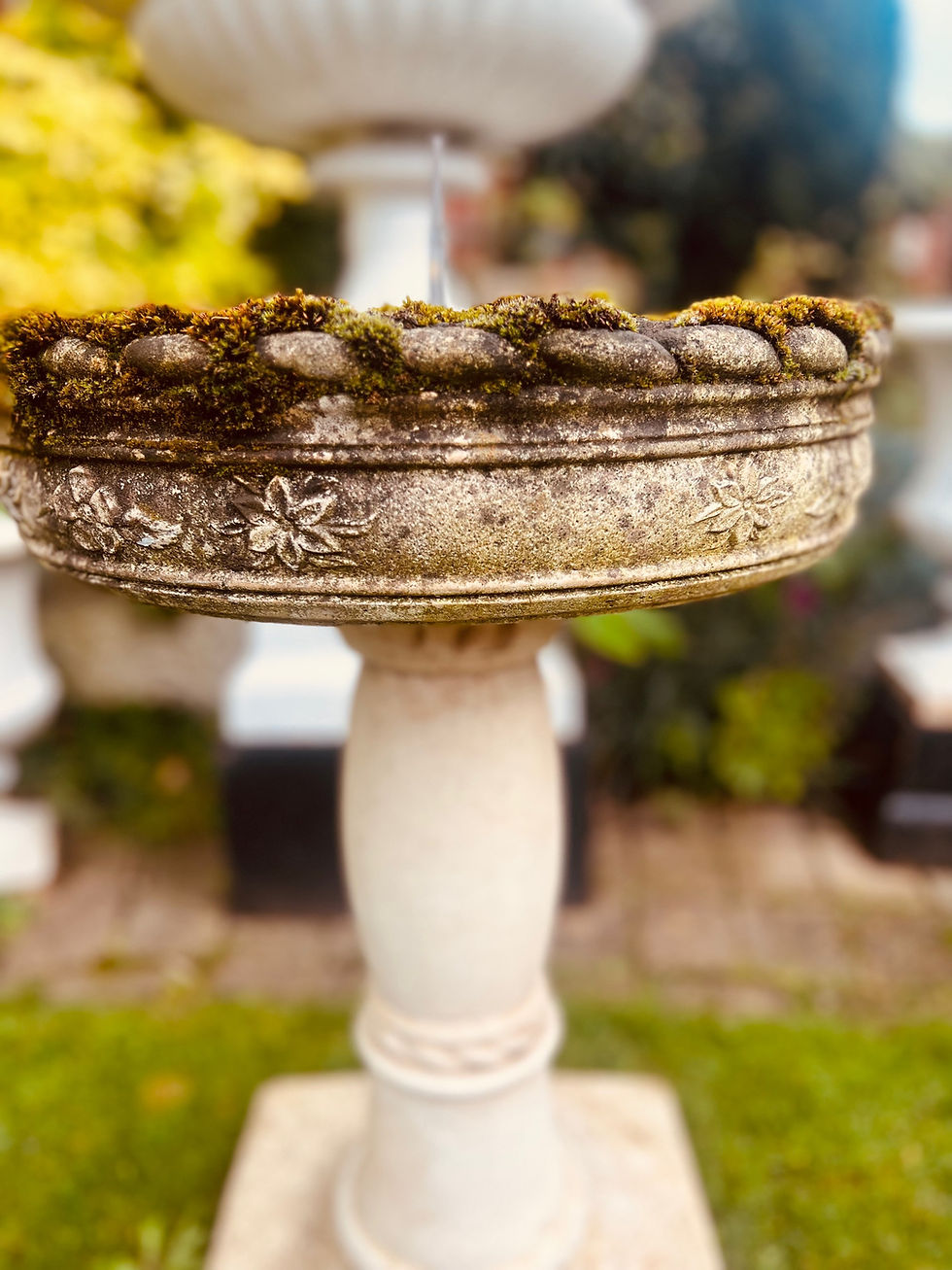 Thumbnail: Garden Bench Set including Pots/Urns and Sundial