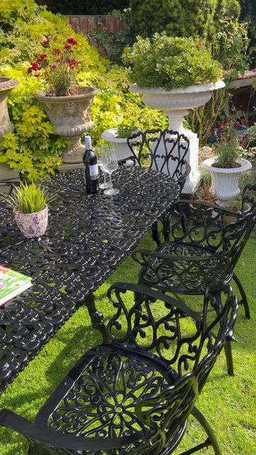 Thumbnail: Large Cast Iron Love Seat Patio Set