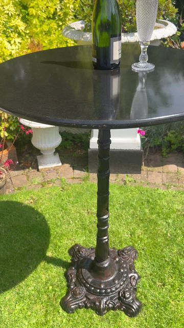Thumbnail: Cast Iron and Black Marble Poseur Table High Table 
