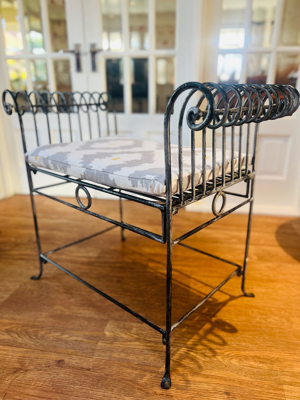 Thumbnail: Pair of Scrolling Patio Chairs finished in Cracked Silver