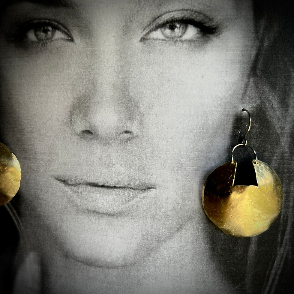 Thumbnail: Cicada Moon – brass crescent earrings