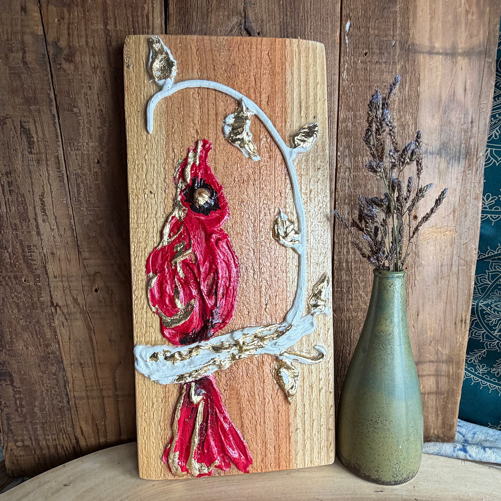 The Guardian- Plaster On Cedar Wall Art (Light Wood)