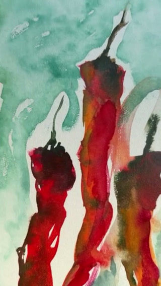 Thumbnail: “Cayenne” Original Framed Watercolor Painting 