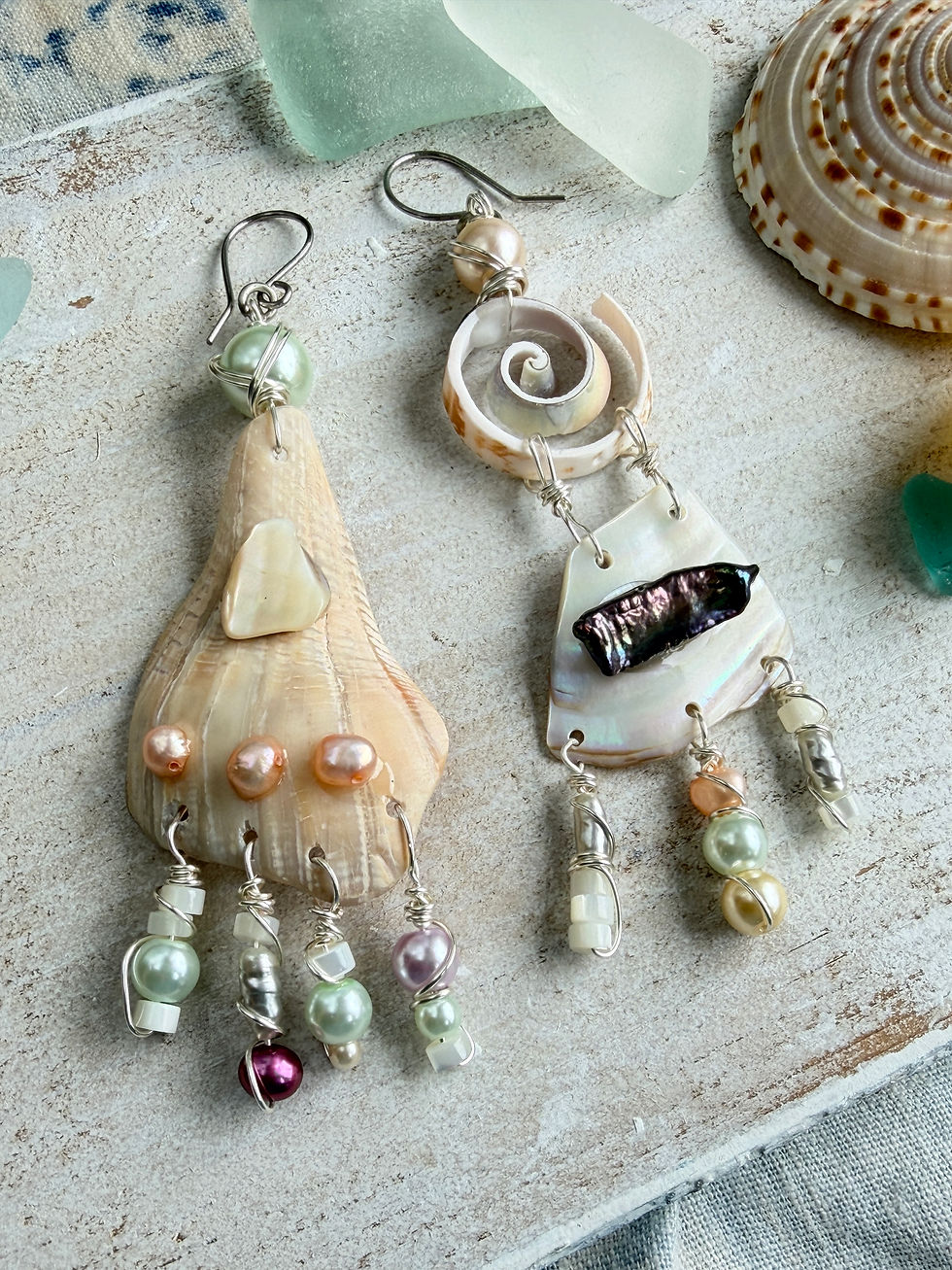 Thumbnail: The Earthen Mermaid- Shell Earrings 