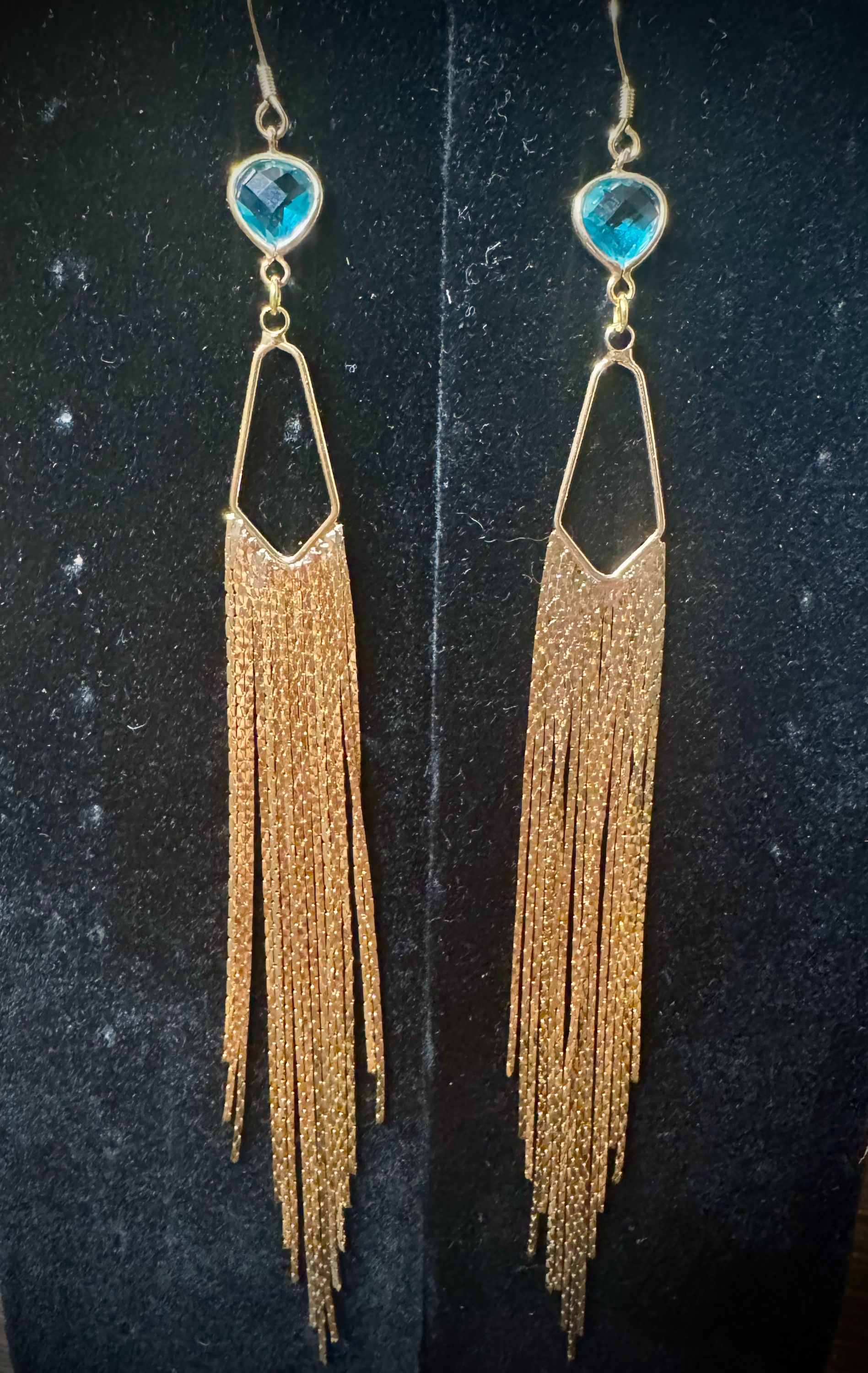 Reiki Infused Blue Topaz Earrings