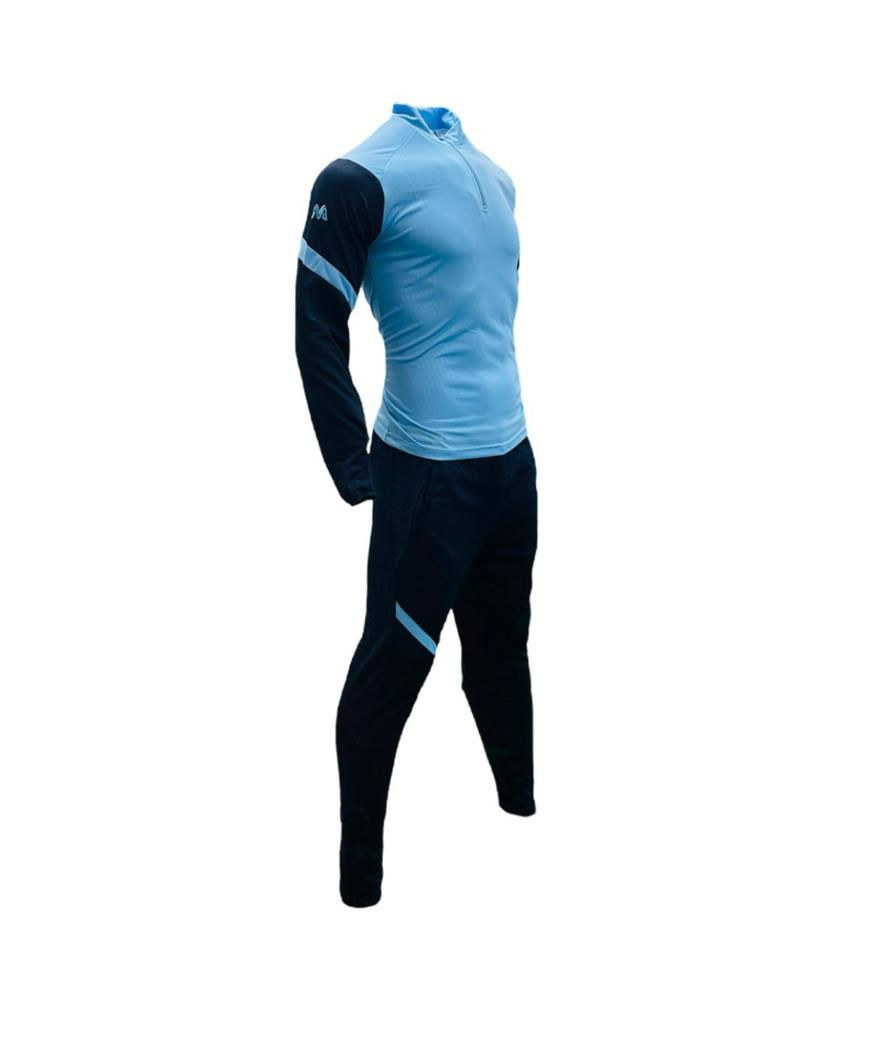 Mitzuma Men's 1/2 Zip Solar Tracksuit - Navy and Sky