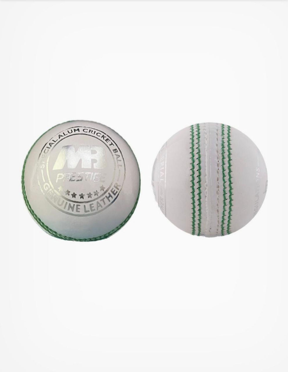 MB Malik Prestige 4PC White Cricket Ball 80 Overs - 156g