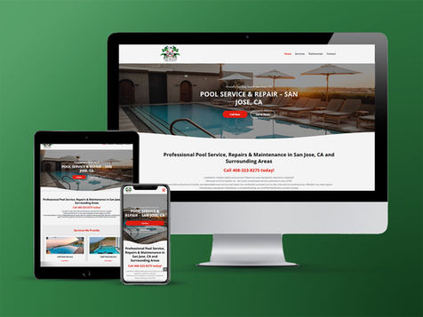 Website design for pool service and repair company in San Jose.