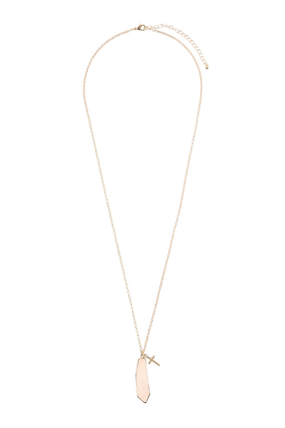 Thumbnail: Natural Stone With Cross Pendant Necklace