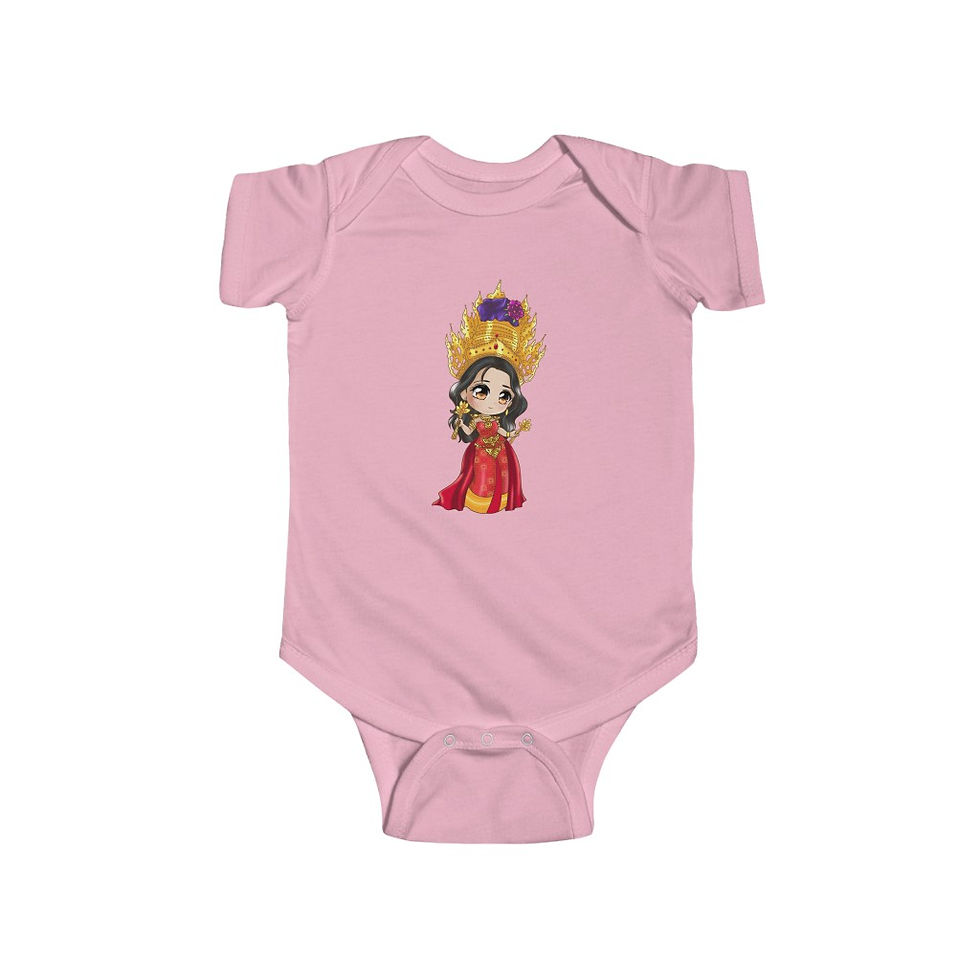 Thumbnail: Infant Cambodia Queen Fine Jersey Bodysuit
