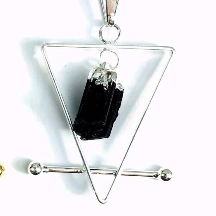 Thumbnail: Black Tourmaline and Quartz Pendants