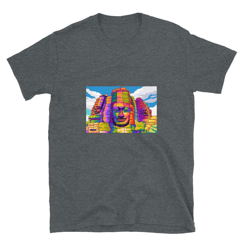 Thumbnail: Unisex Cambodia Bayon Temple Short-Sleeve T-Shirt