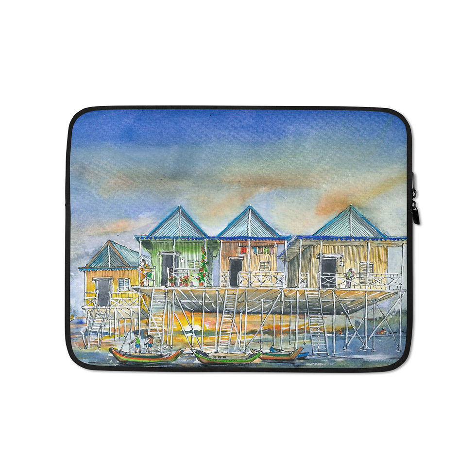 Cambodia Floating Water Village Laptop Sleeve