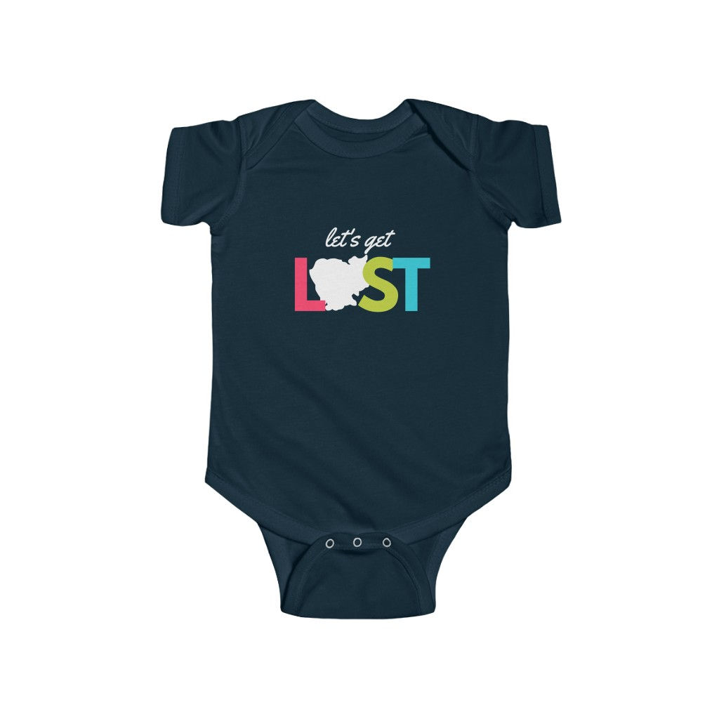 Infant Cambodia "Let's Get Lost" Jersey Bodysuit