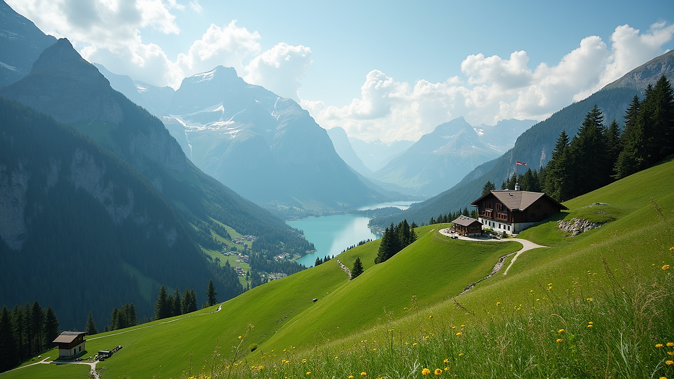 High angle view of stunning Swiss landscapes