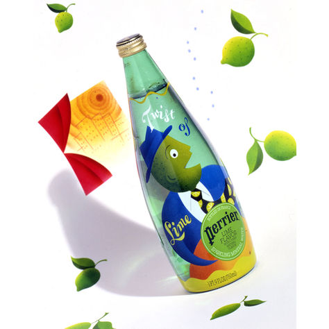 村上隆氏よりずっと前に、ペリエの限定ボトルをデザインしました。