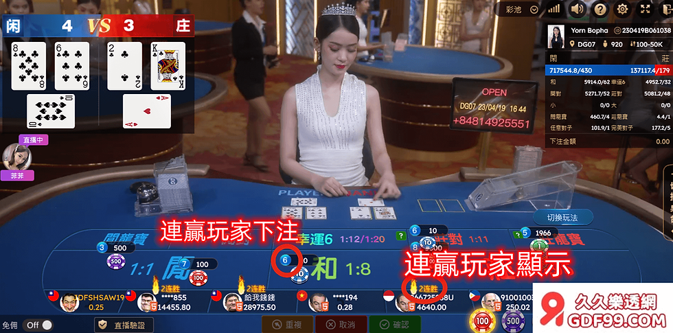 DG百家樂跟著連贏玩家下注