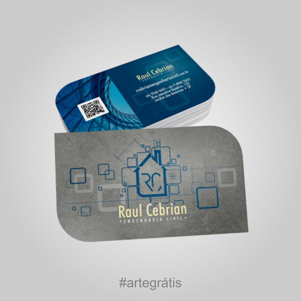 Cartão de visita com recorte em folha