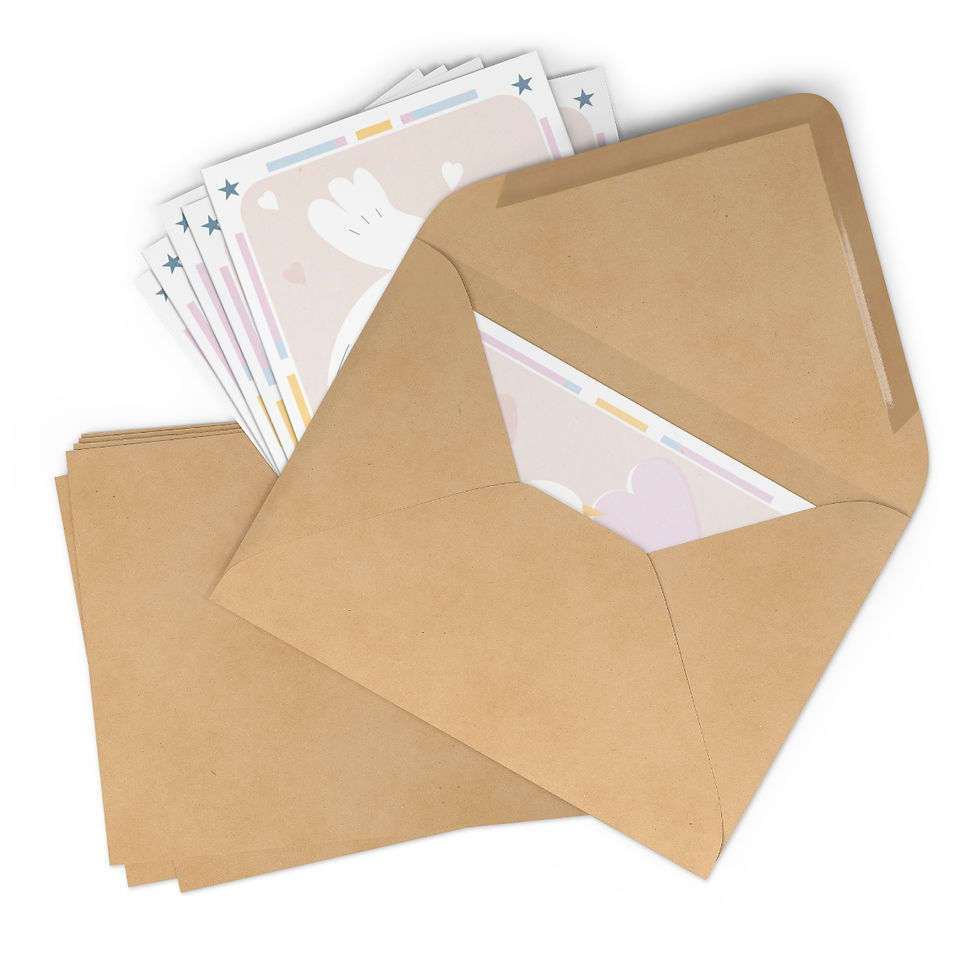 Thumbnail: Postcards + Envelopes (7 pcs)- Peace & Love 2