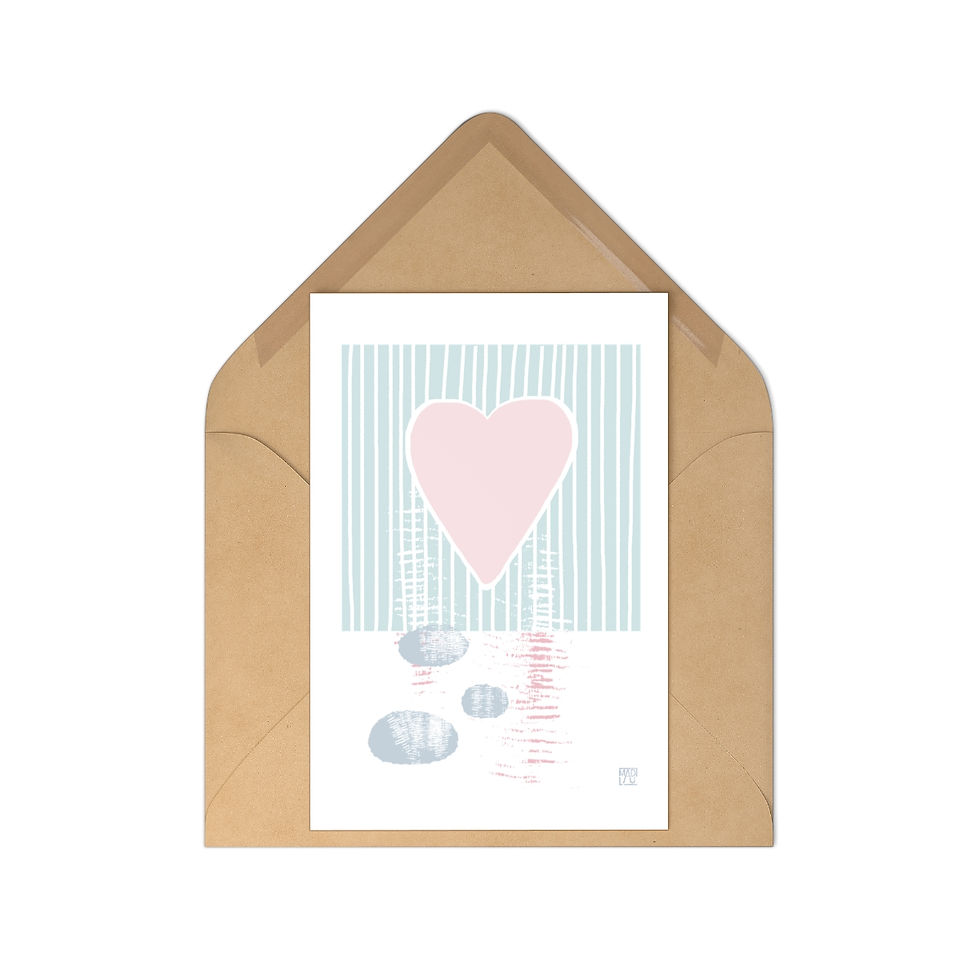 Thumbnail: Postcards + Envelopes (7 pcs)- The Shape of my Heart 1