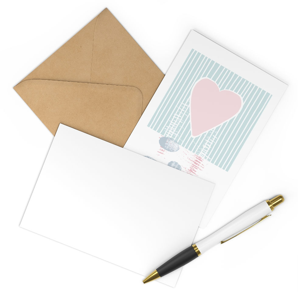 Thumbnail: Postcards + Envelopes (7 pcs)- The Shape of my Heart 1