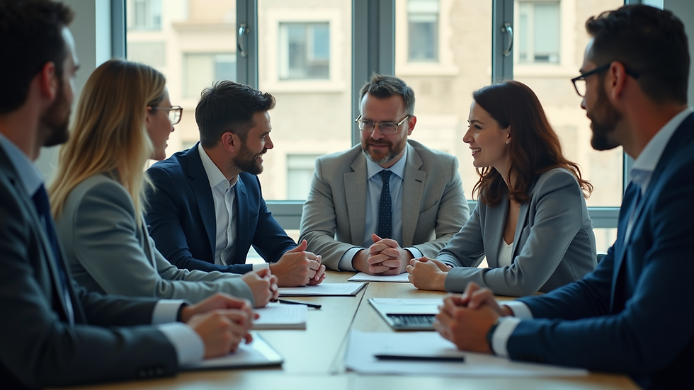 Eye-level view of a business consultant discussing sales strategies with a team