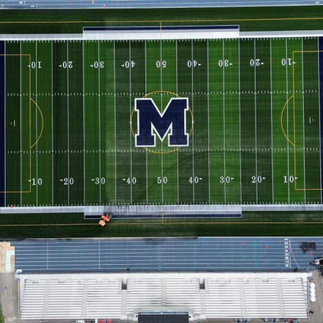 Aerial view of the University of Michigan football field