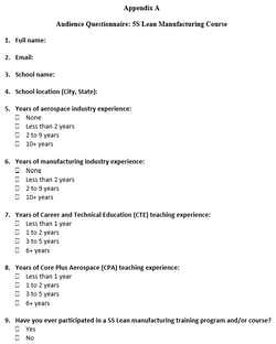 Audience Questionnaire 1