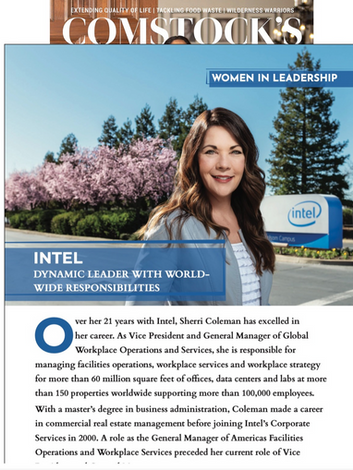 professional headshot of an Intel tech executive outside with trees and cherry blossoms
