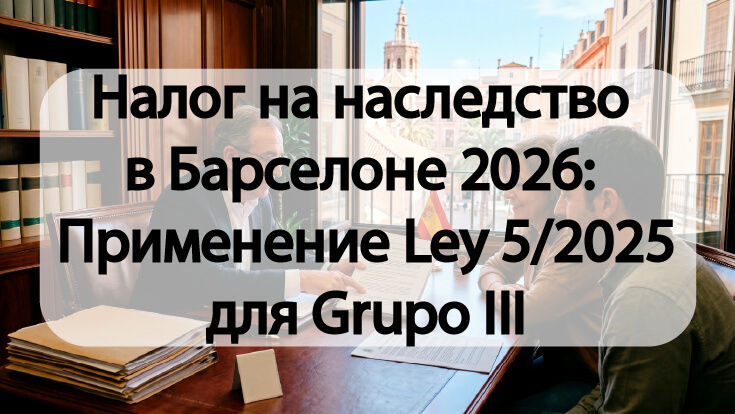 Налог на наследство в Барселоне 2026: Применение Ley 5/2025 для Grupo III