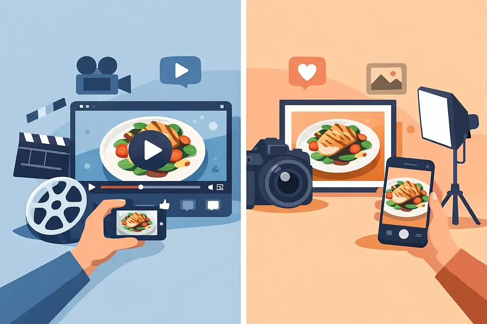 Food Video Versus Photo Content for Hospitality Brands