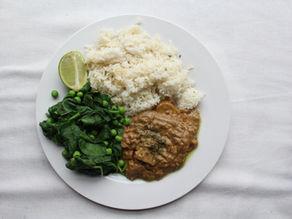 Satay Chicken Curry with Coconut Rice and Greens