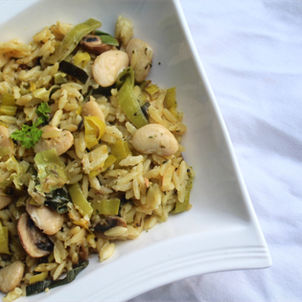 Leek, Lemon and Mushroom Orzo