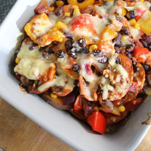 Black Bean Sweet Potato 'Nachos'