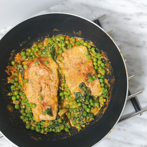 One Pan Creamy Harissa Salmon